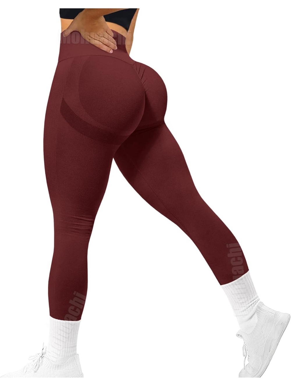 Amazon Burgundy Seamless High-Waist Leggings